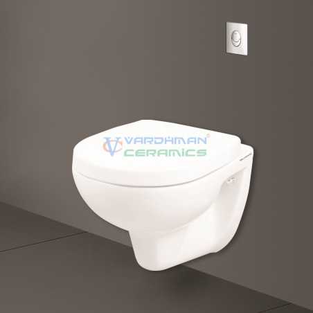 Belmonte Combo of Mini Wall Hanging Seat with Pneumatic Concealed Cistern - White