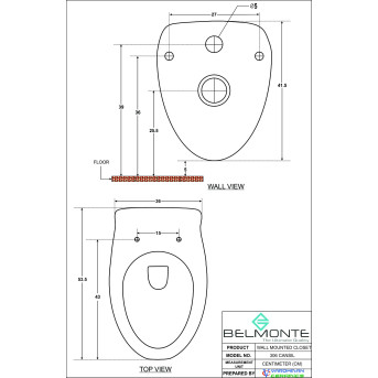 Belmonte Wall Hung Water Closet Cansil With Soft Close Seat Cover - White