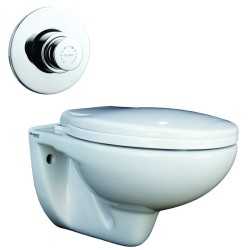 Belmonte Wall Hung Water Closet Mini With Flush Valve & Soft Close Seat Cover - White