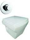 Belmonte Wall Hung Water Closet Square With Flush Valve & Soft Close Seat Cover - White