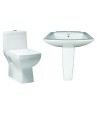 Combo of Belmonte Water Closet Square with Altis Pedestal Wash Basin - White