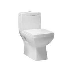 Combo of Belmonte Water Closet Square S Trap with Lotus Pedestal Wash Basin - White