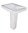 Combo of Belmonte One Piece Water Closet Square with Small LCD Pedestal Wash Basin - Ivory