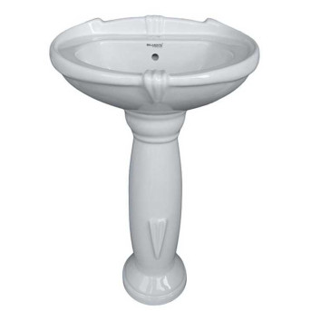 Belmonte Pedestal Wash Basin Aishwarya - White