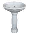 Belmonte Ceramic Pedestal Wash Basin U Shape Aishwarya 22 x 16 Inch White