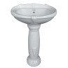 Belmonte Ceramic Pedestal Wash Basin U Shape Aishwarya 22 x 16 Inch White