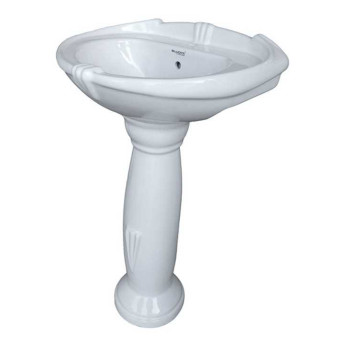 Belmonte Pedestal Wash Basin Aishwarya - White