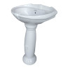 Belmonte Ceramic Pedestal Wash Basin U Shape Aishwarya 22 x 16 Inch White