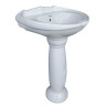 Belmonte Ceramic Pedestal Wash Basin U Shape Aishwarya 22 x 16 Inch White