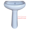 Belmonte Wash Basin Cera 22 Inch X 16 Inch Without Pedestal - White