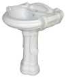 Combo of Belmonte One Piece Water Closet Square S Trap with Sterling Pedestal Wash Basin - White