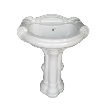 Combo of Belmonte One Piece Water Closet Square S Trap with Sterling Pedestal Wash Basin - Ivory