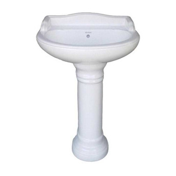 Combo of BM Belmonte Water Closet Square with Vinus Pedestal Wash Basin - White