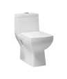 Combo of Belmonte Western Commode Square with Aldus Pedestal Wash Basin - Ivory