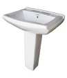 Combo of Belmonte Toilet Seat Square S Trap with Sofia Pedestal Wash Basin - White