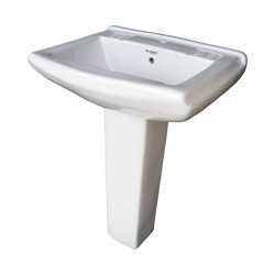 Combo of Belmonte Toilet Seat Square S Trap with Sofia Pedestal Wash Basin - Ivory