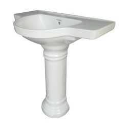 Combo of BM Belmonte Western Commode Square with Counter Pedestal Wash Basin - Ivory