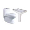 Belmonte One Piece Water Closet Cally S Trap With LCD Pedestal Wash Basin - Ivory