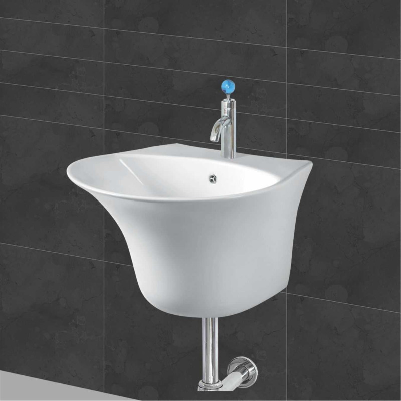 Buy Belmonte Semi Pedestal Wash Basin Berlin White Online at Best...