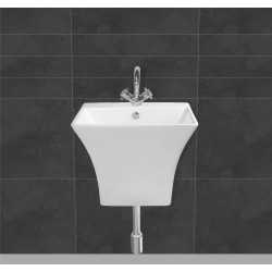 Belmonte Semi Pedestal Wash Basin Cubix - White
