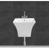 Belmonte Semi Pedestal Wall Mounted Wash Basin Cubix - White