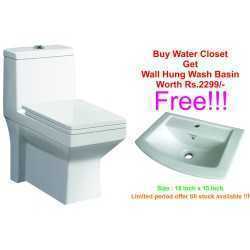 Belmonte Water Closet Ripone S Trap With Wall Hung Basin Lily - White
