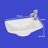Belmonte Ceramic Wash Basin Wall Mounted cum Table Top Sink 16 x 9 x 4.5 Inch - White Belmonte Ceramic Wash Basin Wall Mounted cum Table Top Sink 16 x 9 x 4.5 Inch - White