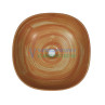 Round Wash Basin Designer Table Top Brown & White Ceramic Glossy & Matt Finish| 16 x 16 x 6 Inch | Belmonte
