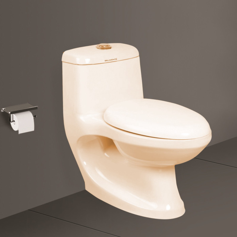 Belmonte One Piece EWC / Western Commode Toilet P Trap Cally Ivory Belmonte One Piece EWC / Western Commode Toilet P Trap Cally Ivory