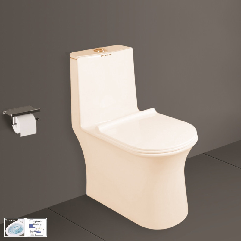 Belmonte Siphonic Flushing Rimless EWC / Western Water Closet Svelta S Trap Ivory Belmonte Siphonic Flushing Rimless EWC / Western Water Closet Svelta S Trap Ivory