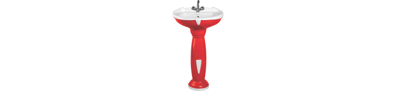 Double color pedestal wash basin available at best price