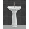 Belmonte Ceramic U Shape Pedestal Wash Basin Lotus 23 x 17 Inch White