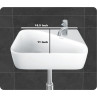 Belmonte Wall Hung / Table Top Wash Basin Brio - White Belmonte Wall Hung / Table Top Wash Basin Brio - White