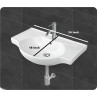 Belmonte Wall Hung Wash Basin Avion - White Belmonte Wall Hung Wash Basin Avion - White
