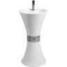 Belmonte Ceramic One Piece Wash Basin Designer Free Standing Kolan 16 x 16 x 32 Inch White