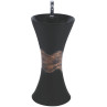 Belmonte Ceramic Designer One Piece Wash Basin Free Standing Kolan 16 x 16 x 32 Inch Color Brick Black