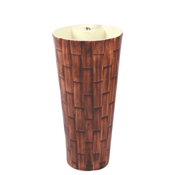 Belmonte Ceramic One Piece Wash Basin Jeker 16 x 16 x 33.5 Inch Brick Brown