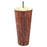 Belmonte Ceramic One Piece Wash Basin Jeker 16 x 16 x 33.5 Inch Brick Brown