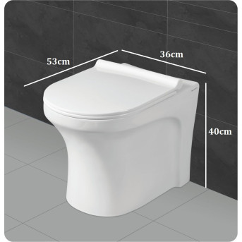 Buy Belmonte Ceramic Floor Mounted Western Commode Toilet EWC P Tra...