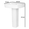 Belmonte Thar Set Ceramic Pedestal Wash Basin | Wall Mount | Glossy White | 22x18x32 Inch Belmonte Thar Set Ceramic Pedestal Wash Basin | Wall Mount | Glossy White | 22x18x32 Inch