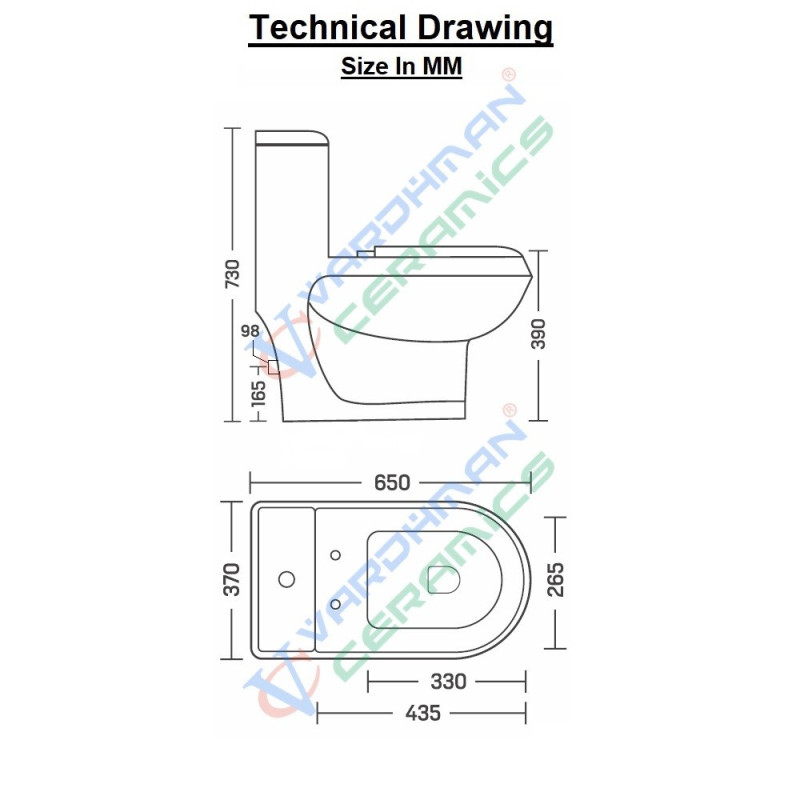 Buy Belmonte Floor Mounted Western Commode Water Closet Toilet P Tr...