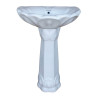 Belmonte Ceramic U Shape Pedestal Wash Basin Lotus 23 x 17 Inch White