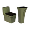 Belmonte Cuba-50 Rimless Commode & Free Standing Wash Basin Combo - Green & Black, Matt Finish Belmonte Cuba-50 Rimless Commode & Free Standing Wash Basin Combo - Green & Black, Matt Finish