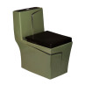 Belmonte Cuba-50 Rimless Commode & Free Standing Wash Basin Combo - Green & Black, Matt Finish Belmonte Cuba-50 Rimless Commode & Free Standing Wash Basin Combo - Green & Black, Matt Finish