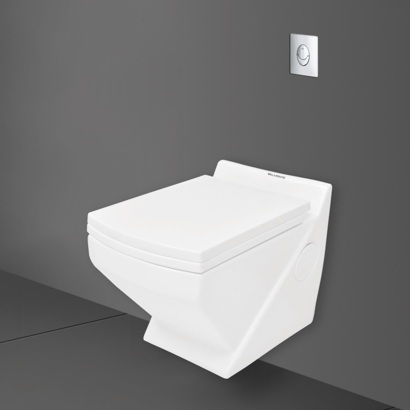 Belmonte Wall Hung Toilet / WC / Commode / Closet for Bathroom Crystal White Belmonte Wall Hung Toilet / WC / Commode / Closet for Bathroom Crystal White