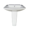Belmonte Ceramic Rectangle Shape Pedestal Wash Basin Altis 23 x 17 Inch White