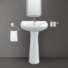 Pedestal Wash Basin Belmonte Cera Set White Ceramic Glossy Finish U Shape 22 x 17 x 35 Inch Pedestal Wash Basin Belmonte Cera Set White Ceramic Glossy Finish U Shape 22 x 17 x 35 Inch