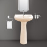 Belmonte Cera Set Ivory Pedestal Wash Basin - Wall Mount, Ceramic, Glossy Finish, U Shape - 22x17x35 Inch Belmonte Cera Set Ivory Pedestal Wash Basin - Wall Mount, Ceramic, Glossy Finish, U Shape - 22x17x35 Inch