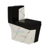 Belmonte Designer Western Toilet One Piece EWC Commode - Glossy Black & White Belmonte Designer Western Toilet One Piece EWC Commode - Glossy Black & White