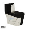 Belmonte Designer Western Toilet One Piece EWC Commode - Glossy Black & White Belmonte Designer Western Toilet One Piece EWC Commode - Glossy Black & White